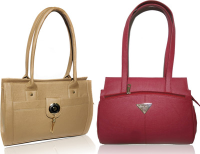 

AZED Collections Hand-held Bag(Khaki, Maroon)