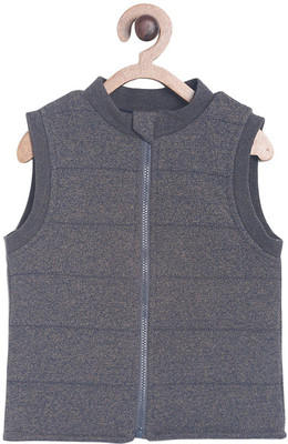 

Mini Klub Sleeveless Self Design Baby Boys Jacket, Navy