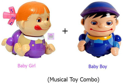 

KIDZIAN Toys Combo-Naughty Baby Girl & Boy combo gifts-musical toys for kids(Multicolor, Pink, Blue)