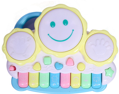 

Tiny's World Drum Keyboard Musical Toys with Flashing Lights(White)