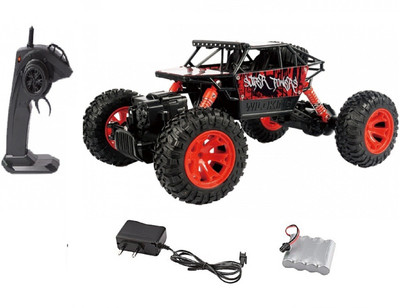 

Johnnie Boy 1:18 Rechargeable Red Heavy Rock Crawler 4WD 2.4 Ghz 4x4 Rally Car RC Monster Truck Kids Play Toys (red)(Red)