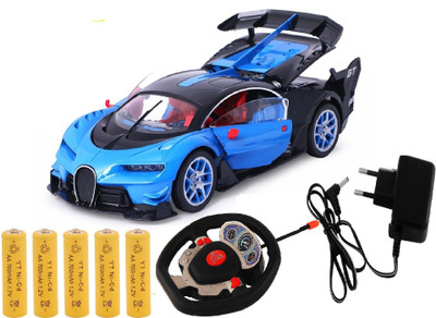 

Johnnie Boy original buggati style metalic look steering gravity sensor remote control rechargable car for kids(Multicolor)