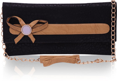 

Quickk Women Evening/Party Black Leatherette Sling Bag