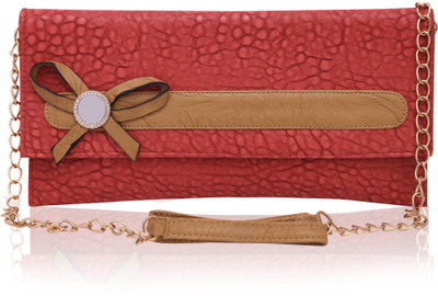 

Quickk Women Evening/Party Red Leatherette Sling Bag