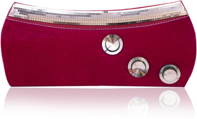 

Quickk Women Evening/Party Pink Velvet Clutch