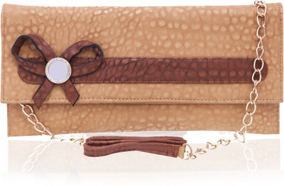 

Quickk Women Evening/Party Beige Leatherette Sling Bag