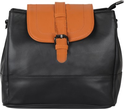 

ENQLOZ Women Casual Black PU Sling Bag