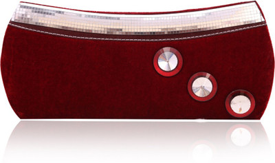 Quickk Women Evening/Party Maroon Velvet Clutch
