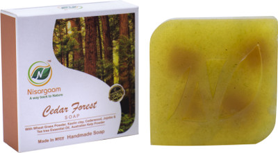

Nisargaam Pyramid Charged Handmade Premium Cedar Forest Soaps , containing Essential Oils(400 g, Pack of 4)
