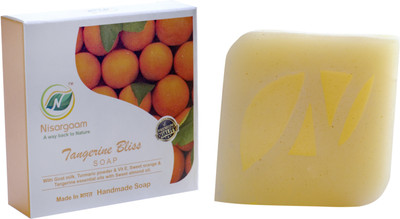 

Nisargaam Pyramid Charged Handmade Premium Tangerine Bliss Soaps , containing Essential Oils(400 g, Pack of 4)