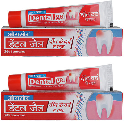 

Orasore Dental Gel For Tooth Pain Relief (Pack of 2) 10gm + 10gm= 20Gm Toothpaste(20 g, Pack of 2)