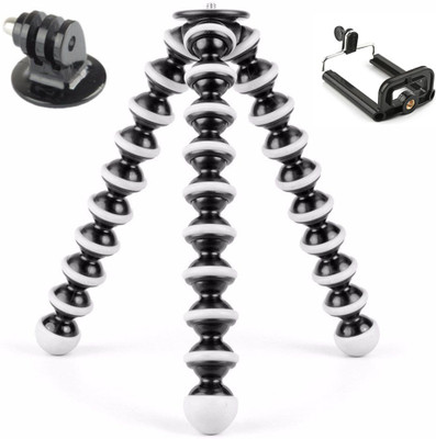 

BJORK Best buy new arrival fully flexible BD7 Portable & Foldable Camera & Mobile Tripod with Mobile Clip Holder Bracket Fully Flexible Mount Cum Tripod Stand with Three-Dimensional Head & Quick Release Plate Gorilla Tripod 10" - DSLR , Smartphone & Actio