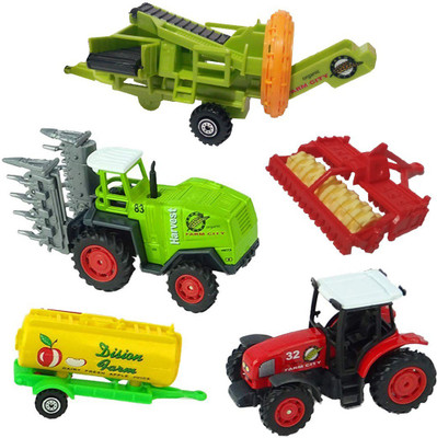 

HALO NATION Green Farm Die Cast Tractor and Trailer - 5 pcs Gift Set(Multicolor)