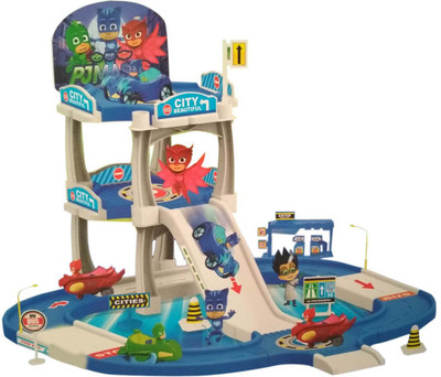 

HALO NATION Pj Masks PJ Command Center - High Tower Parking Lot Toys with Lot Car Characters - Catboy Owlette Gekko Masked Figure(Multicolor)