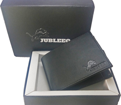 

jubleeo Men Casual Black Genuine Leather Wallet(4 Card Slots)