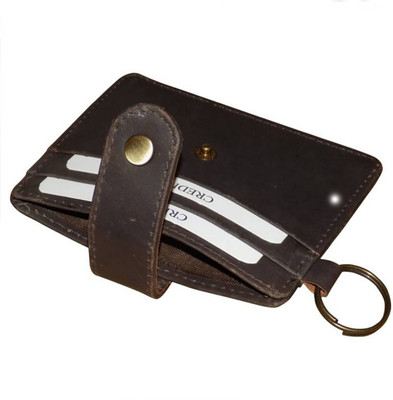 Wildmount Men Brown Genuine Leather Card Holder(4 Card Slots)
