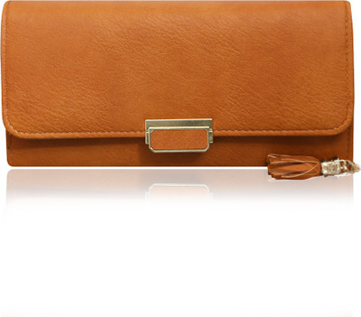 

Cidky Women Tan Artificial Leather Wrist Wallet(4 Card Slots), Trendy tan