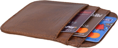 

GEMAN Boys Brown Genuine Leather Card Holder(3 Card Slots)