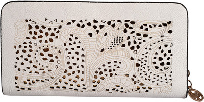 

Lino Perros Women Casual Beige Artificial Leather Wallet(10 Card Slots), White