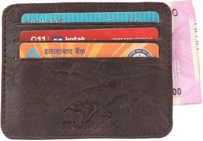 

BURAK Men Casual Brown Artificial Leather Card Holder(3 Card Slots), Brown-02