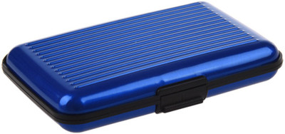 

dynamo Men Red Aluminium Card Holder(6 Card Slots), Blue