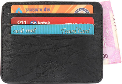 

BURAK Men Casual Black Artificial Leather Card Holder(6 Card Slots), Black-01