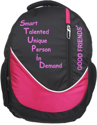 

Good Friends Expandable Hi Storage 30 Laptop Backpack(Black), Pink