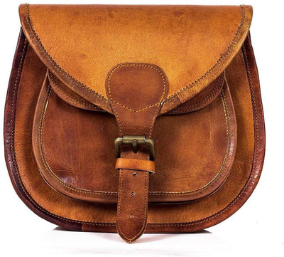 

alcraft Genuine Leather Waterproof Sling Bag(Brown, 7 inch)