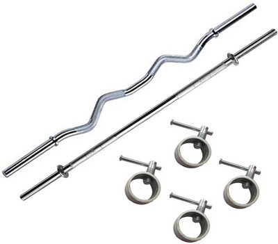 

Faiydashop Curl Bar, Straight Bar Weight Lifting Bar(Silver)