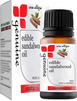 CASA ALLEGRA Edible Sandalwood Oil -100% Pure Edible Grade Oil for Skin, Hair and Body- 5 ML(5 ml)