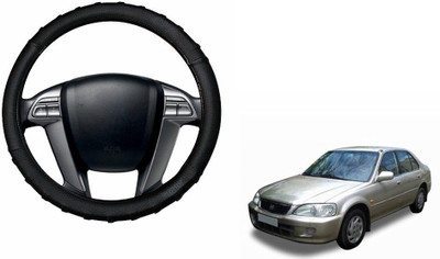 CARIZO Steering Cover For Honda New City(Black, Leather)