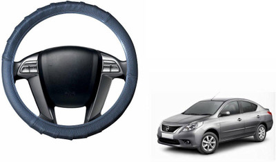 CARIZO Steering Cover For Nissan Sunny(Dark Grey, Leatherite)