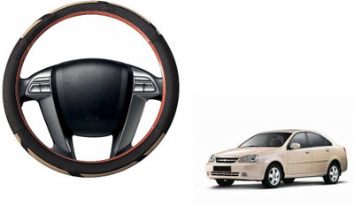 CARIZO Steering Cover For Chevrolet Optra(Brown, Beige, Leatherite)