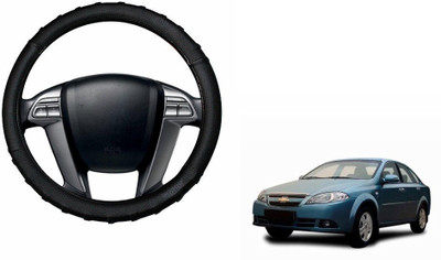 CARIZO Steering Cover For Chevrolet Optra(Black, Leatherite)