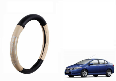 CARIZO Steering Cover For Honda City(Black, Beige, Leatherite)
