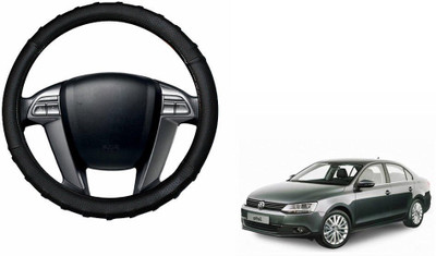 CARIZO Steering Cover For Volkswagen Jetta(Black, Leatherite)