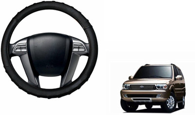 CARIZO Steering Cover For Tata Safari(Black, Leatherite)