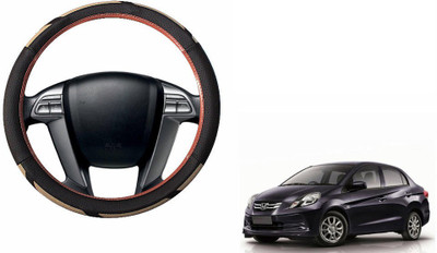 CARIZO Steering Cover For Honda Amaze(Brown, Beige, Leatherite)