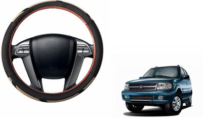 CARIZO Steering Cover For Tata Safari(Brown, Beige, Leatherite)