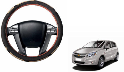 CARIZO Steering Cover For Chevrolet Sail UVA(Brown, Beige, Leather)
