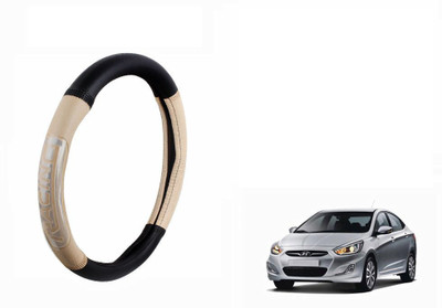 CARIZO Steering Cover For Hyundai Verna Fluidic(Black, Beige, Leatherite)