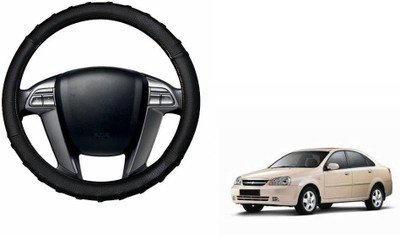 CARIZO Steering Cover For Chevrolet Optra(Black, Leather)