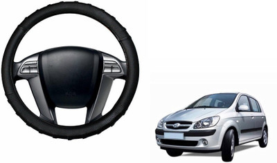 CARIZO Steering Cover For Hyundai Getz(Black, Leatherite)