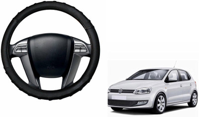 CARIZO Steering Cover For Volkswagen Polo GT(Black, Leatherite)