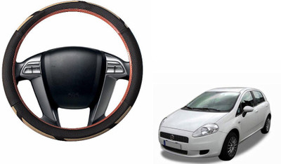 CARIZO Steering Cover For Fiat Punto(Brown, Beige, Leatherite)