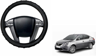 CARIZO Steering Cover For Nissan Sunny(Black, Leatherite)