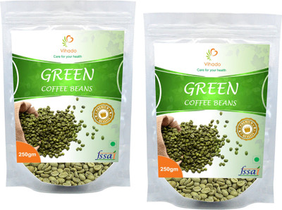 

Vihado 100% Natural & Pure Organic Green Coffee Beans Helps in Reducing Weight Fast / 2 Pack of 250g (Total 500g) Instant Coffee 500 g(Pack of 2, Green Coffee Flavoured)
