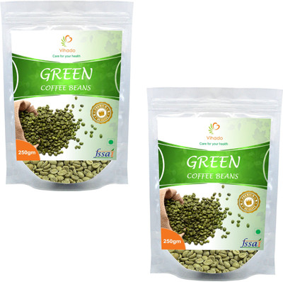 

Vihado Arabica Green Coffee Beans / 100% Natural & Pure / 2 Pack of 250g (Total 500g) Instant Coffee 500 g(Pack of 2, Green Coffee Flavoured)