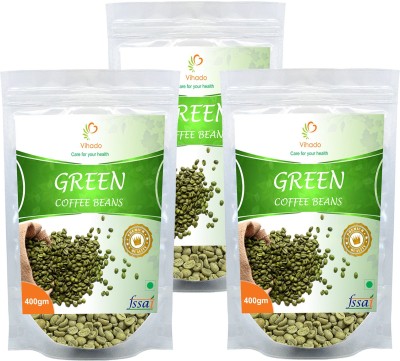 

Vihado Organic Green Coffee Beans / 100% Pure & Natural Helps in Losing Weight Fast / 3 Pack of 400g (Total 1200g) Instant Coffee 1200 g(Pack of 3, Green Coffee Flavoured)