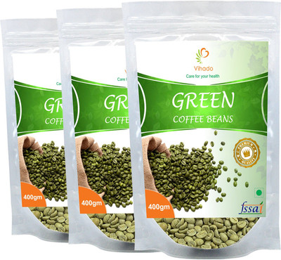 

Vihado Arabica Green Coffee Beans / 100% Pure & Natural Helps in Losing Weight / 3 Pack of 400g (Total 1200g) Instant Coffee 1200 g(Pack of 3, Green Coffee Flavoured)